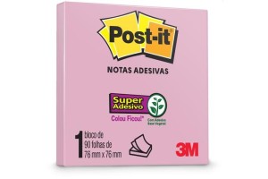 POST-IT 3M ROSAMILEN 76X76MM 90F NOTAS ADESIVAS