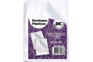 ENVELOPE PLASTICO DAC 4 FUROS OFICIO MEDIO PCT 50 UNI