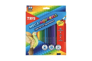 LAPIS DE COR TRIS MEGA AQUARELL 24 CORES