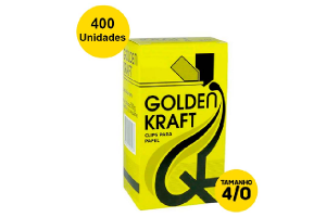 CLIPS PARA PAPEL GOLDEN KRAFT 4/0 CX GRANDE 400 UNI