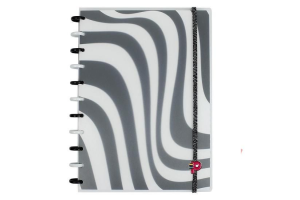 CADERNO POP DISC DECOR GRANDE CAPA PRETO E BRANCO